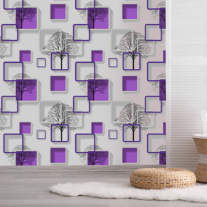 Self Adhesive Wallpaper - Floral Purple - 0.45 by 10 Meters