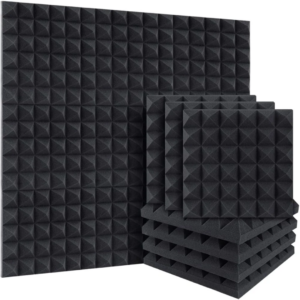 Acoustic Black Soundproof Foam Panels - 50 by 50 cm