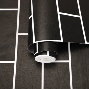 Self Adhesive Wallpaper - Black Brick - 0.45 by 10 Meters