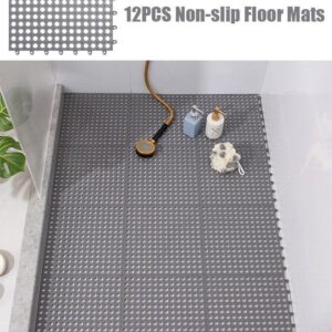 PVC Grey Anti-Slip Interlocking Mats - 30*30cm
