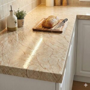Marble Contact Paper 0.6m*10m - Beige - Peel and Stick