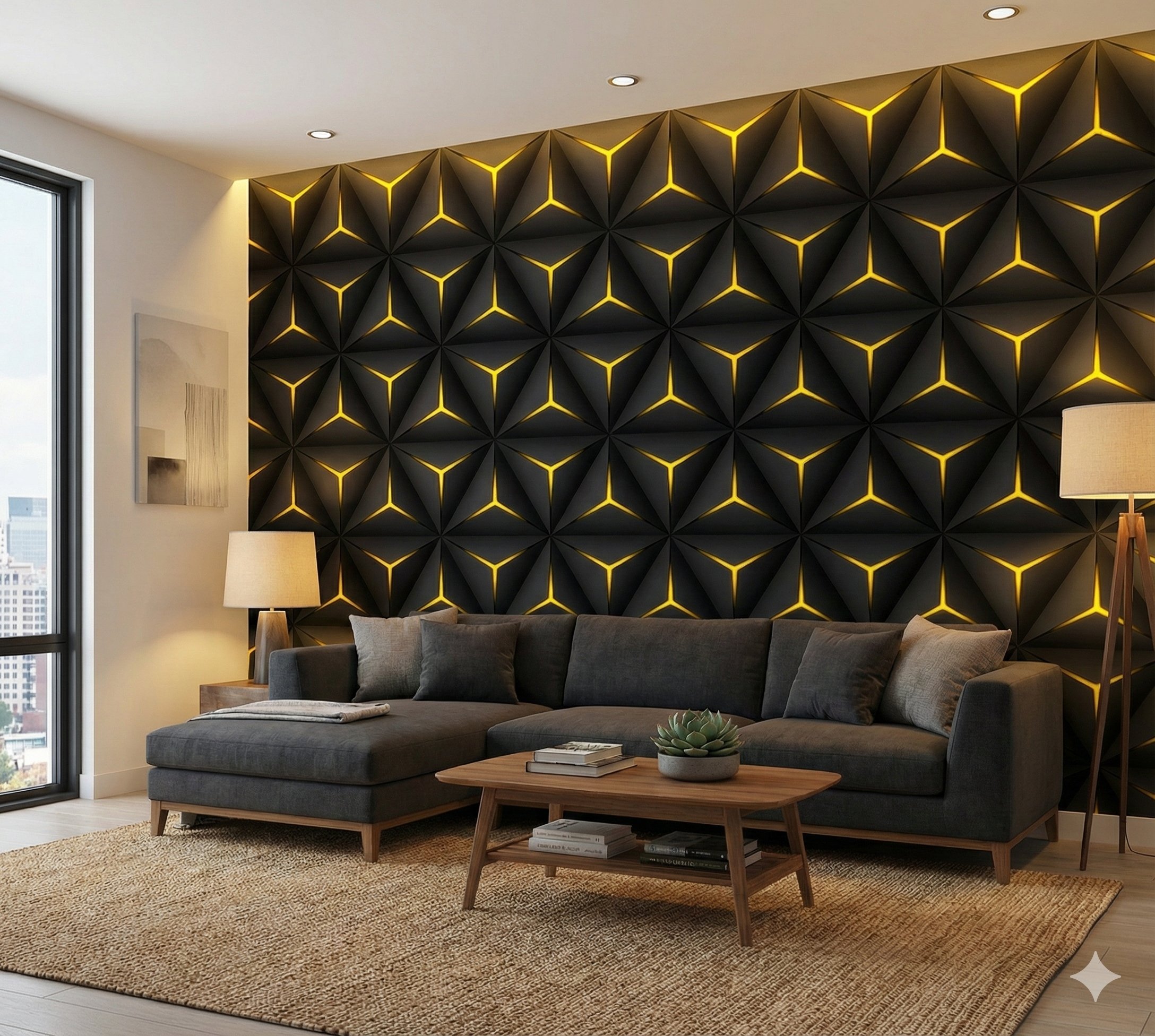 Wallpaper - Modern 3D Triangle - 0.53m by 10m - Image 4