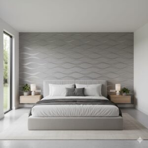 Wallpaper - Silver Wavy Lines - 0.53 by 10 Meters