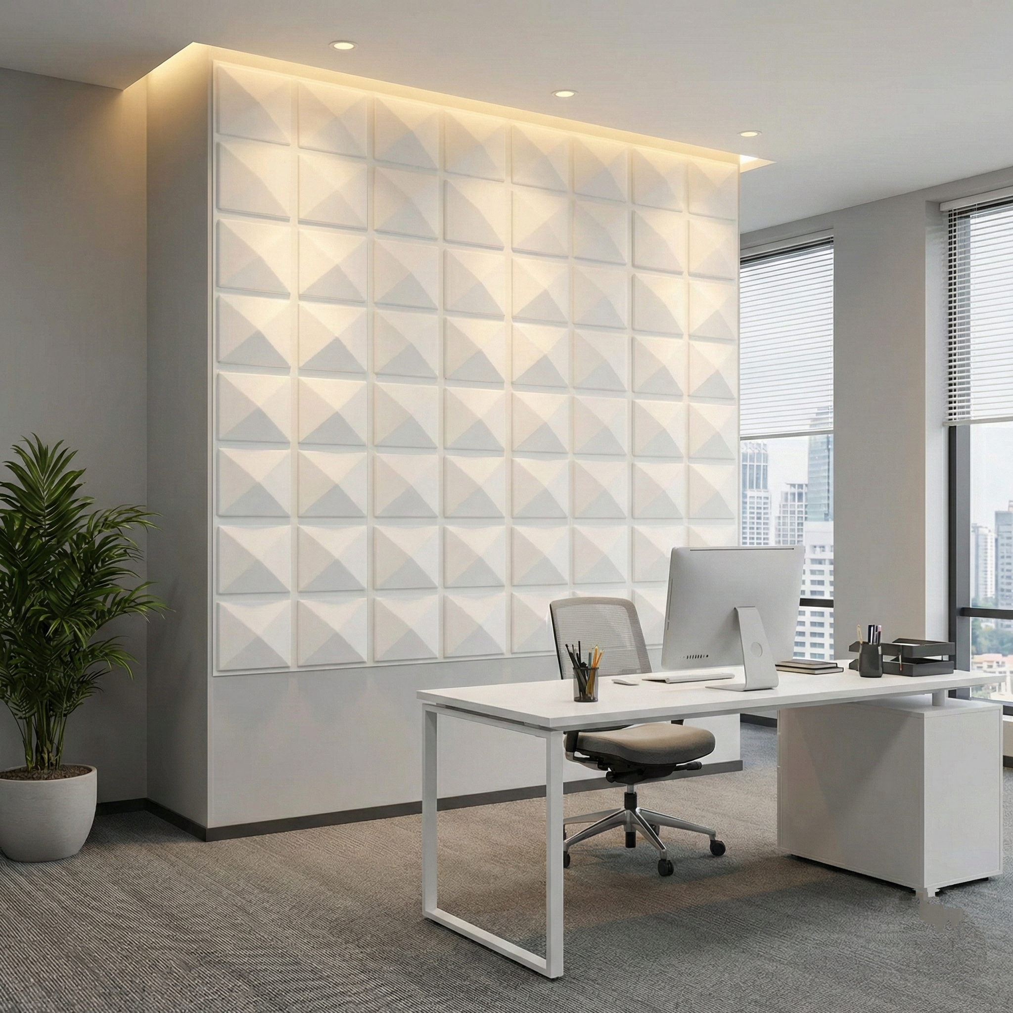 3D wall Panels - Boxed Triangle Pattern - 50 by 50 cm - Image 2