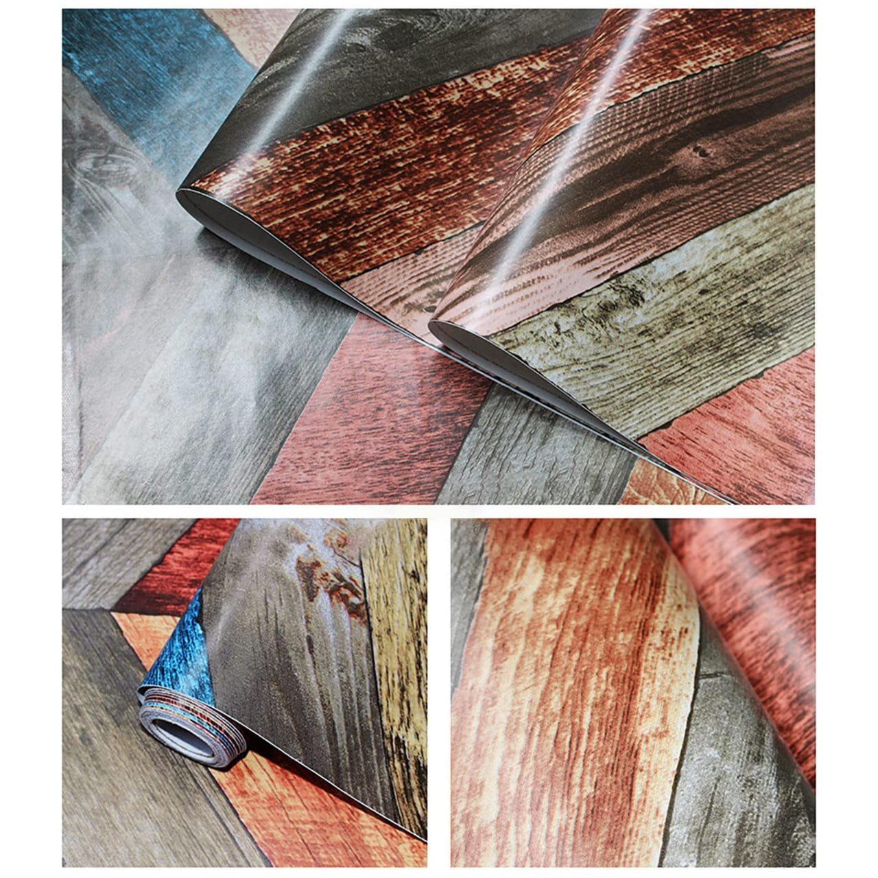 Self Adhesive Wallpaper - Vintage Wood - 0.45 by 10 Meters